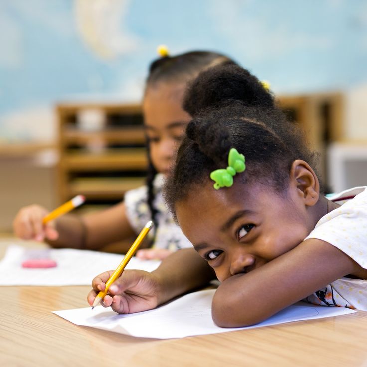 Children writing